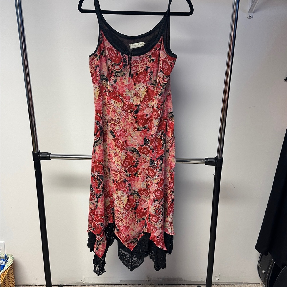 Sylvie & Lily Floral Sleeveless Dress with Lace Trim